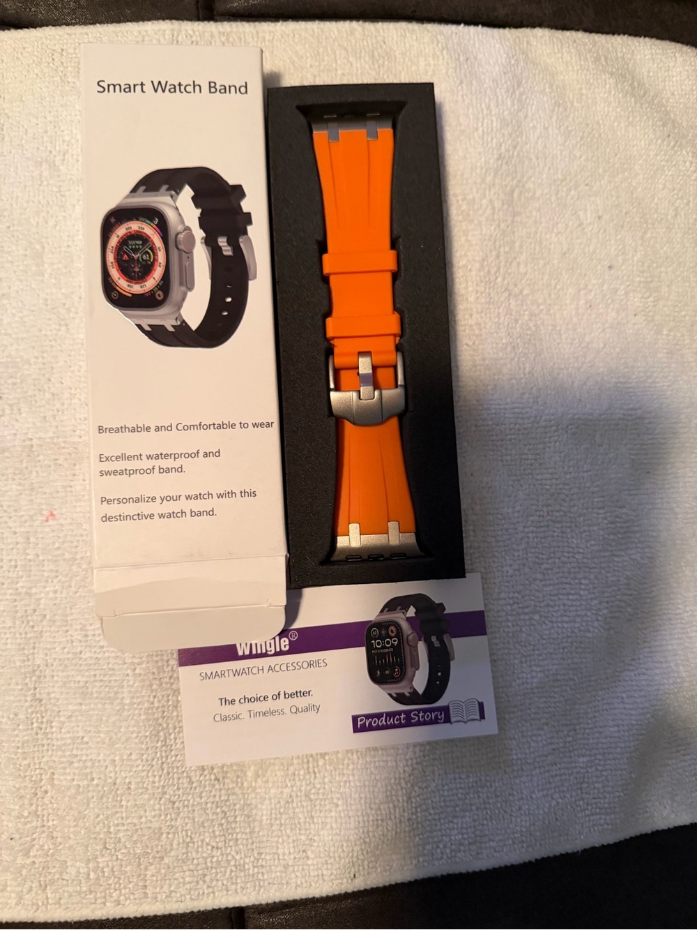 Orange Silicone Smart Watch Band – Apple Ultra Compatible Wearable Accessory